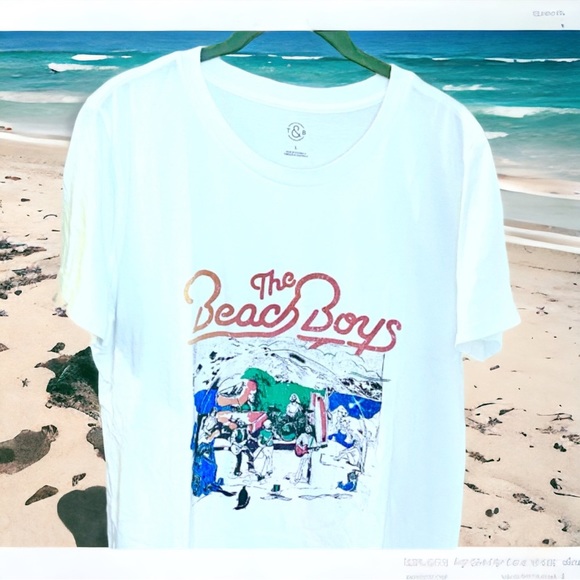 T&B BEACH BOYS T SHIRT SHORT SLEEVE WHITE L - Picture 1 of 11